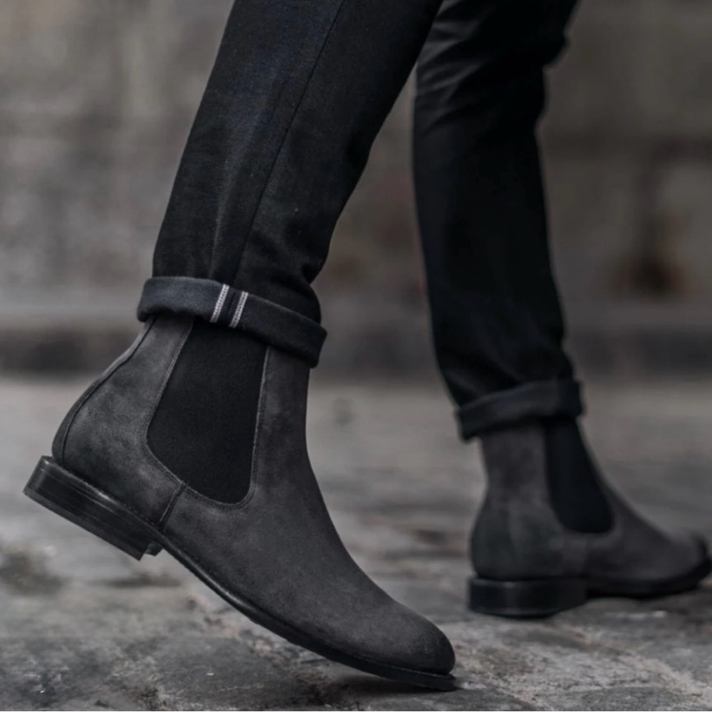 ALLSAINTS "Harley" Suede men  size 12 NEW 
Chelsea Boots COLOR: Charcoal Grey